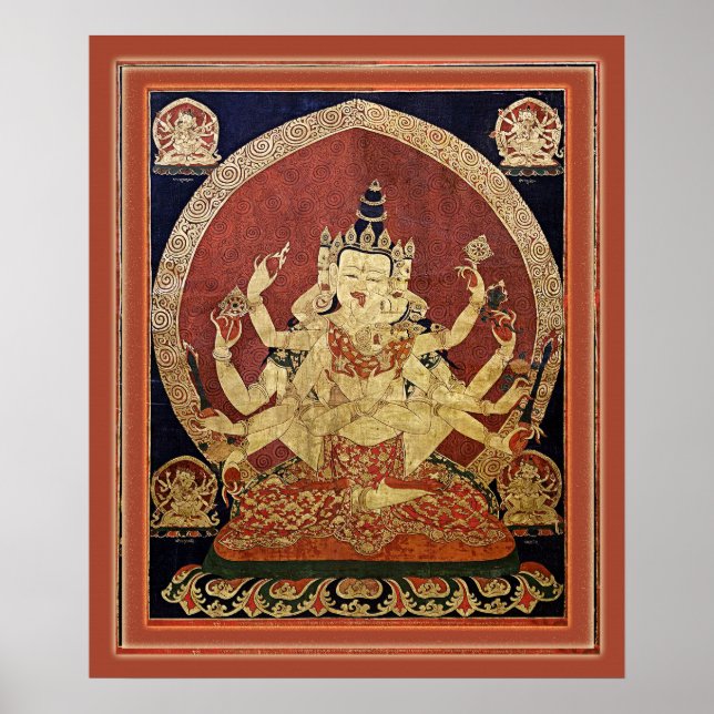 Tibetan Thangka of Guhyasamaja Akshobhyavajra Poster (Front)