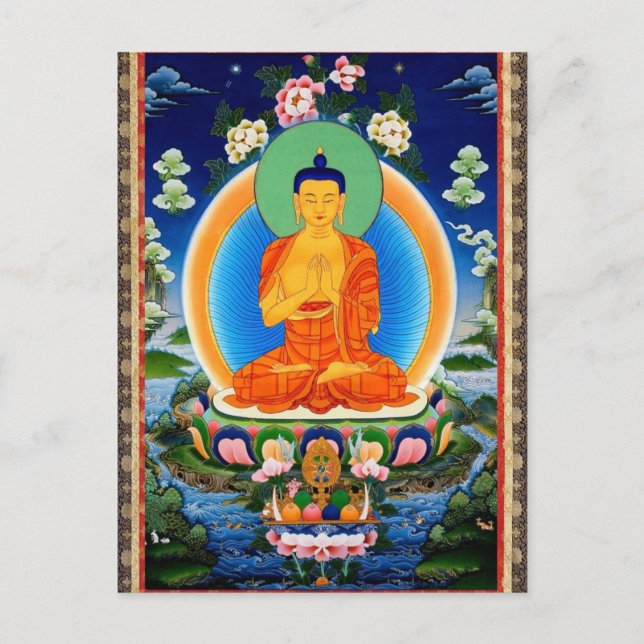 Tibetan Thangka Prabhutaratna Buddha Postcard (Front)