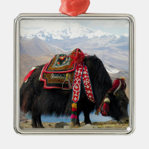 Tibetan Yak Metal Tree Decoration
