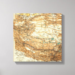 TibetPanoramic MapTibet 2 Canvas Print