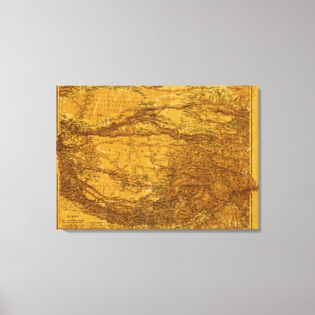 TibetPanoramic MapTibet Canvas Print (Front)