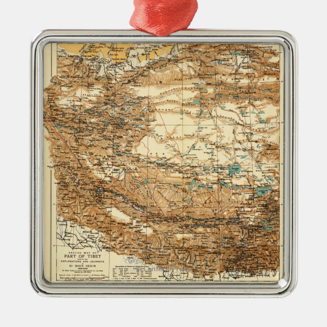 TibetPanoramic MapTibet Metal Tree Decoration (Front)