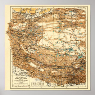 TibetPanoramic MapTibet Poster