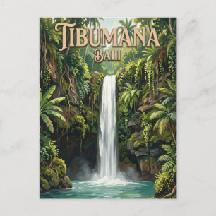 Tibumana Waterfall Bangli Indonesia Postcard
