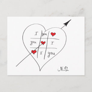 Tic Tac Love Toe Quote love Postcard