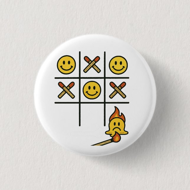 Tic Tac Toe  3 Cm Round Badge (Front)
