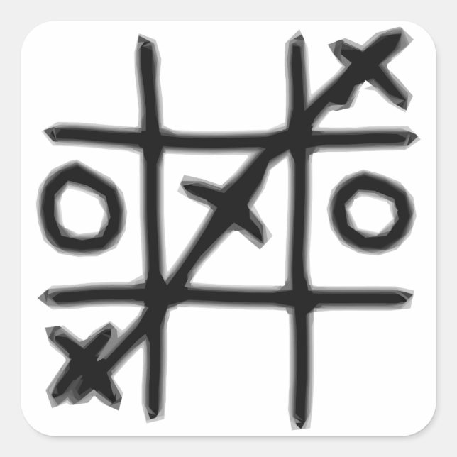 Tic Tac Toe - 3 in a Row Square Sticker (Front)