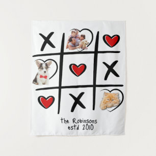 Tic-Tac-Toe Family Photo Tapestry