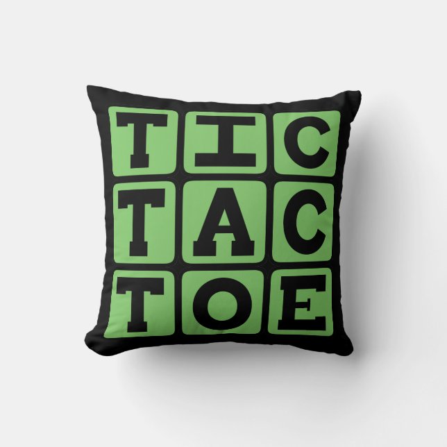 Tic-Tac-Toe, Game of X's and O's Cushion (Front)