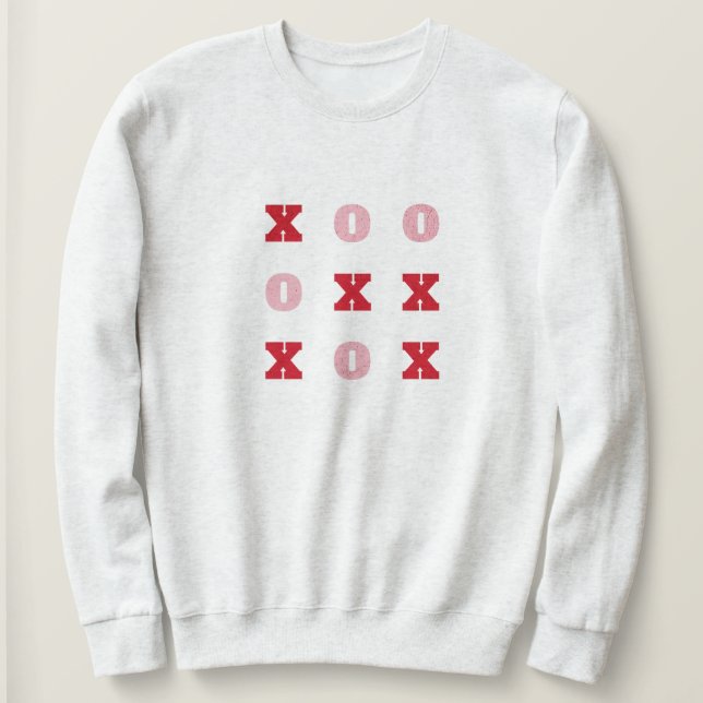 Tic-Tac-Toe Hugs and Kisses Valentines Sweatshirt (Design Front)