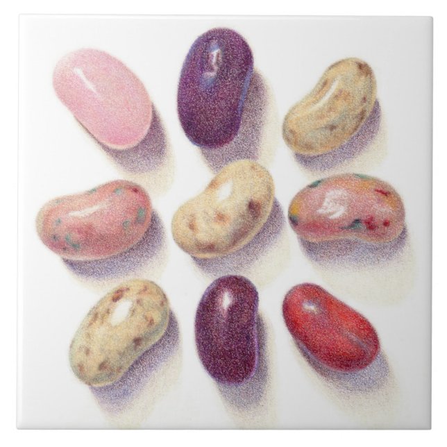 TIC TAC TOE JELLY BEANS 6" Square Ceramic Tile (Front)