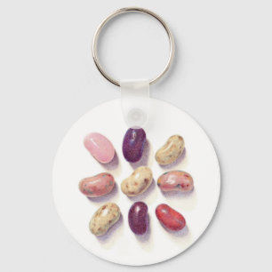 TIC TAC TOE JELLY BEANS Aluminum Round Keychain