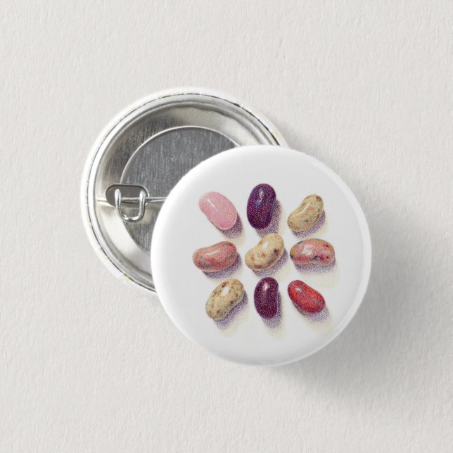 TIC TAC TOE JELLY BEANS Round Button (Front & Back)