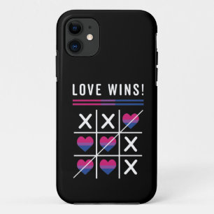 Tic Tac Toe Love Wins LGBTQ Bisexual Pride Case-Mate iPhone Case