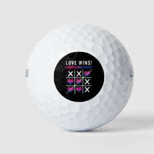 Tic Tac Toe Love Wins LGBTQ Bisexual Pride Golf Balls