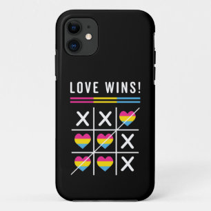 Tic Tac Toe Love Wins LGBTQ Pansexual Pride Case-Mate iPhone Case