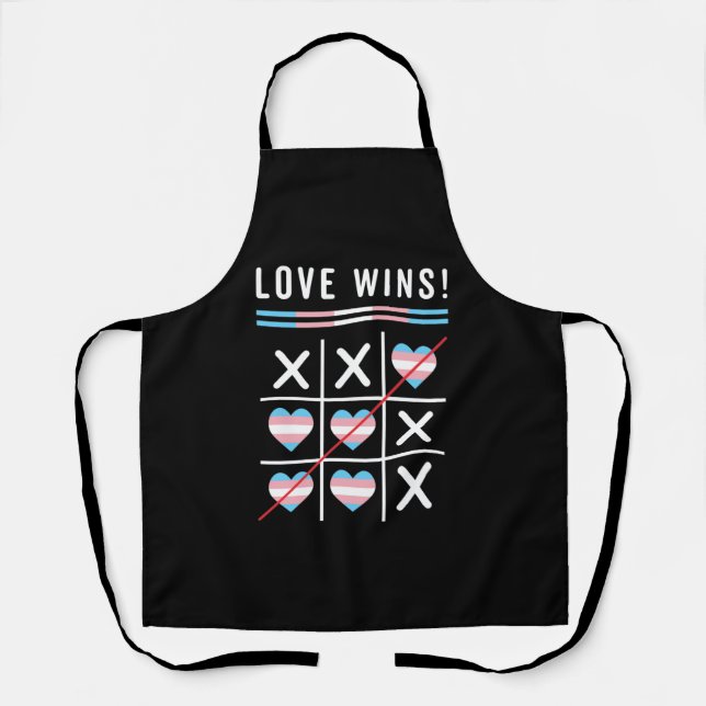 Tic Tac Toe Love Wins LGBTQ Transgender Pride Apron (Front)