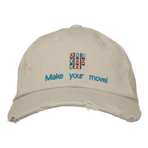 Tic Tac Toe Make Your Move Embroidered Hat
