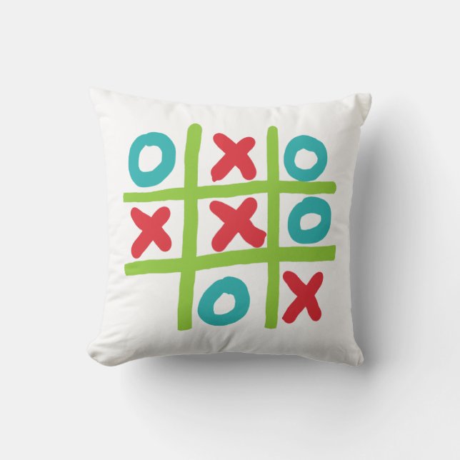 Tic-tac-toe Noughts and Crosses Cushion (Front)