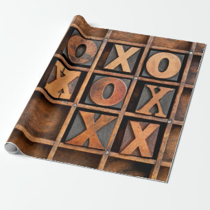 tic-tac-toe or noughts and crosses game - vintage  wrapping paper