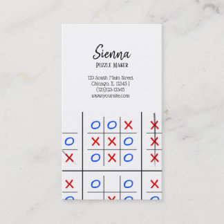 Tic tac toe pattern business card