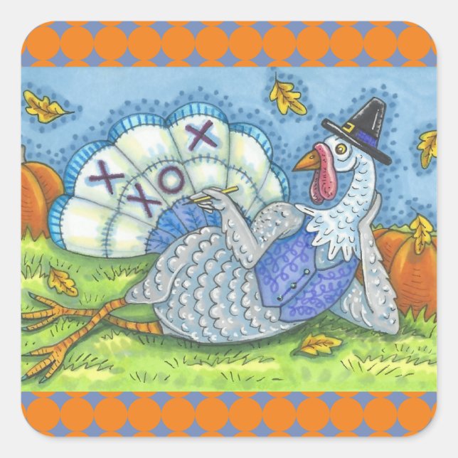 TIC TAC TOE TURKEY, THANKSGIVING STICKERS SHEET (Front)