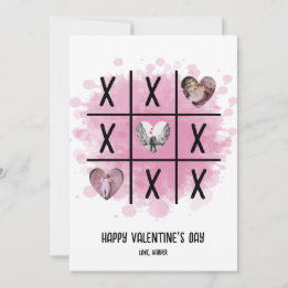 Tic Tac Toe Valentine Photo Holiday Card