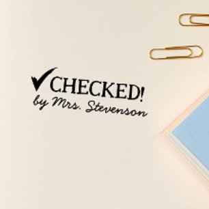 Tick Approved Classroom Checked Homework Teacher  Rubber Stamp