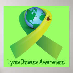 Tick Spreading Lyme Around the Word Poster