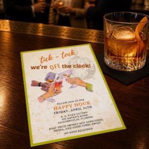 Tick-Tock Happy Hour Invitation