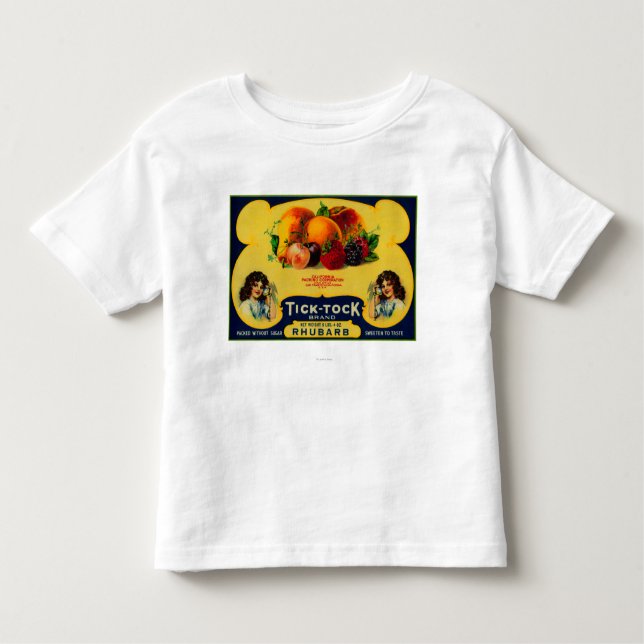 Tick Tock Rhubarb Label Toddler T-Shirt (Front)