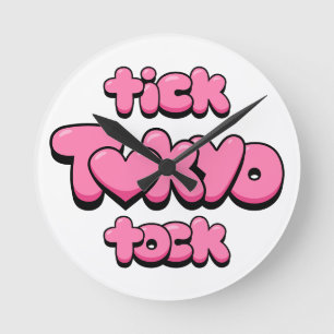 Tick Tock Tokyo O'clock Round Clock
