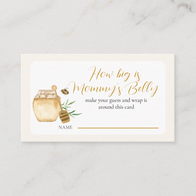 Ticket Bee Themed Baby Shower Game  Enclosure Card (Front)