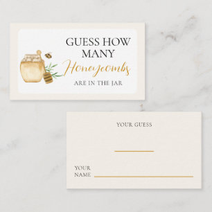 Ticket Bee Themed Baby Shower Guessing Game Enclosure Card