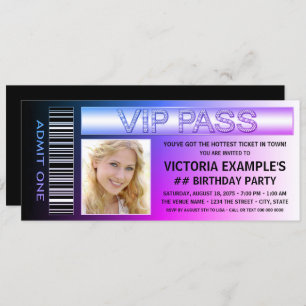 Ticket Birthday Party Invitations