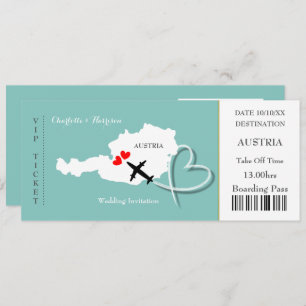 Ticket Boarding Pass Destination Austria Photo Invitation