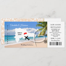 Ticket Boarding Pass Wedding Destination Dominican
