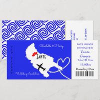 Ticket Boarding Pass Wedding Destination Zante