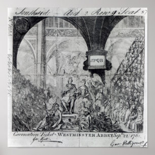 Ticket for the Coronation of George III Poster