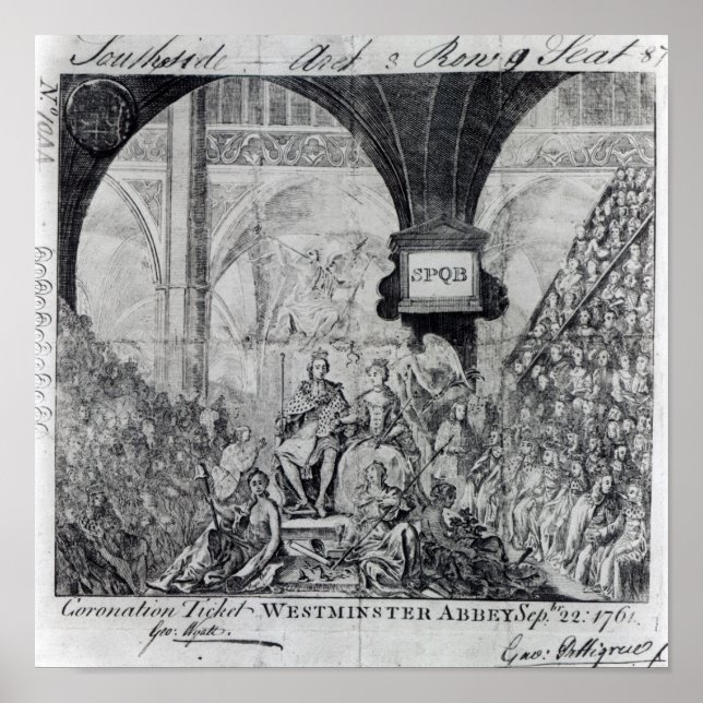 Ticket for the Coronation of George III Poster (Front)