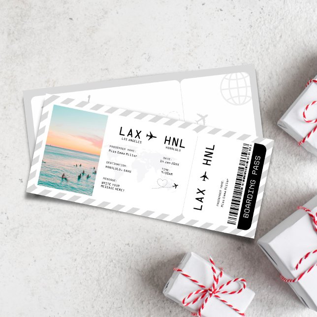 Ticket Plane Surprise Trip Travel Boarding Pass Invitation ( Ticket Plane Surprise Trip Travel Boarding Pass Invitation)
