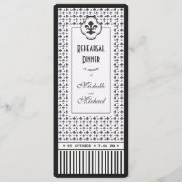 Ticket Style Fleur de Lis Rehearsal Dinner