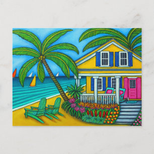 Ticket to Paradise Postcard by Lisa Lorenz