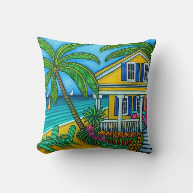 Ticket to Paradise Throw Pillow (Front)