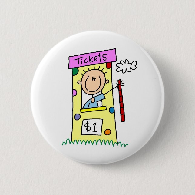 Tickets For The Fair Stick Figure Button (Front)