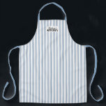 Ticking Stripe Vintage Farmhouse Blue Apron<br><div class="desc">Vintage Farmhouse Ticking Stripe Apron. This all over print apron will look lovely whether you're wearing it in the kitchen to cook or it's hanging on a hook waiting for you to need it. This simple design adds a touch of charm to your kitchen decor while giving you full coverage...</div>