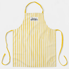 Ticking Stripe Vintage Farmhouse Mustard Yellow Apron