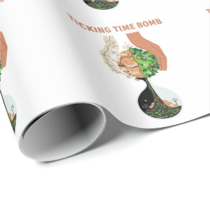 Ticking Time Bomb Earth Hourglass Environmental Wrapping Paper