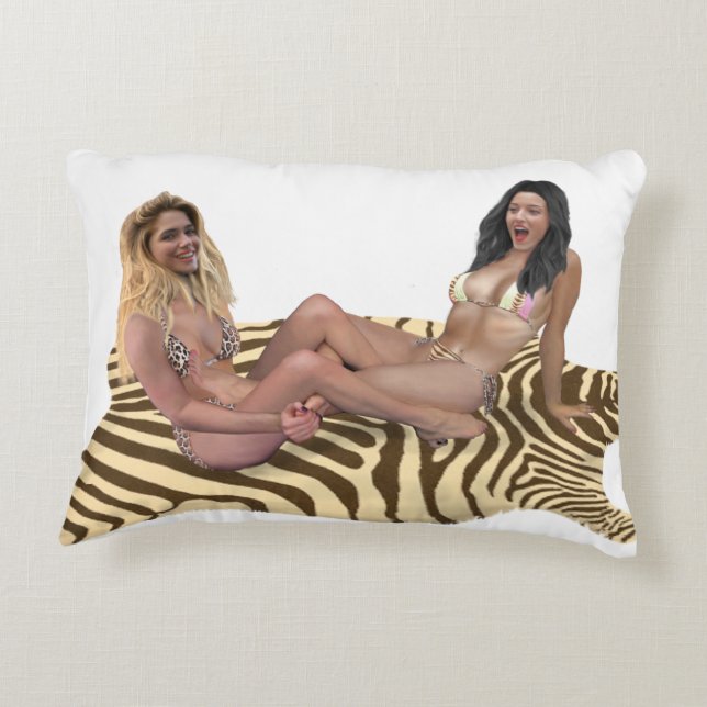 TICKLE WRESTLING BABES DECORATIVE CUSHION (Back)