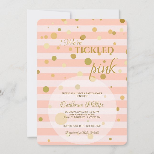 Tickled Pink Baby Shower Invitation (Front)
